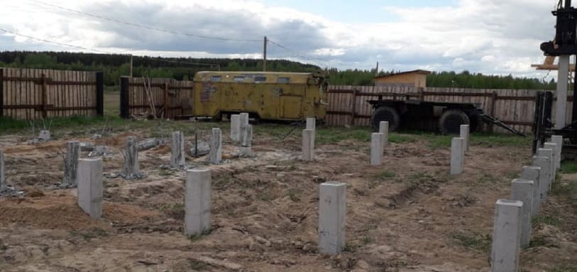 Фундамент на забивных ЖБ сваях